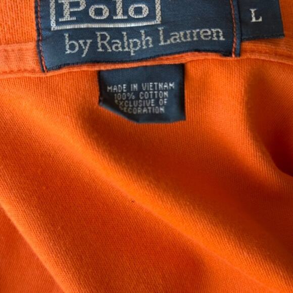 Polo Ralph Lauren Men’s Orange Polo Shirt | Size Large | 100% Cotton Classic Fit - Picture 7 of 7